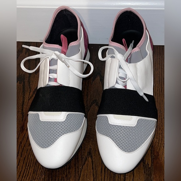 New $695 Balenciaga Race Leather/Suede Fashion Sneakers Size 40 9 9.5 / 10 - Picture 3 of 6